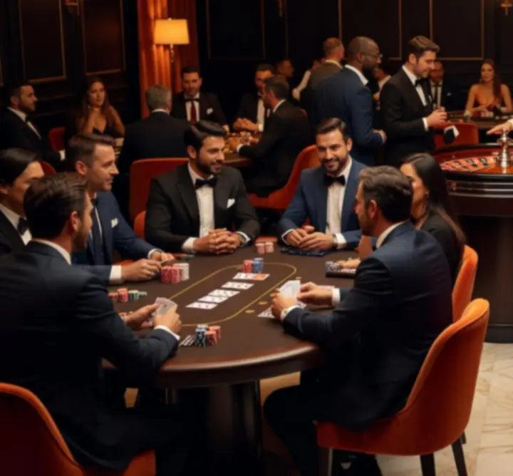 Mobilne stanowiska gier stołowych na eleganckim evencie