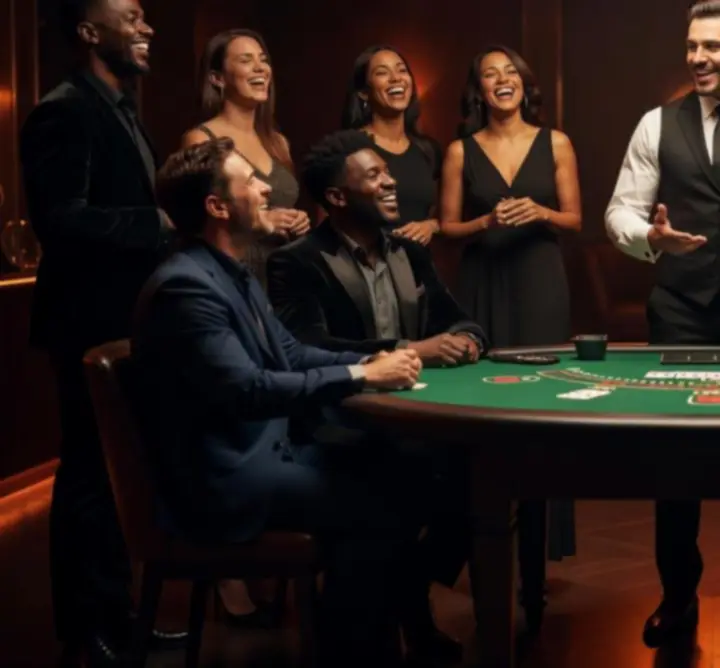 Profesjonalny krupier prowadzący rozgrywkę w blackjacka podczas eventu